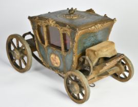 Französischer Miniaturwagen mit bemalten Szenen um 1885
