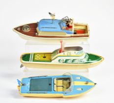 Schuco, 3 boats, Germany, mixed constr., paint d., C 2-3