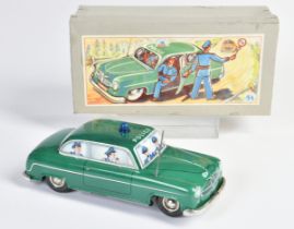 B&S, police car, W.-Germany, 21 cm, tin, friction ok, box C 1, C 1-