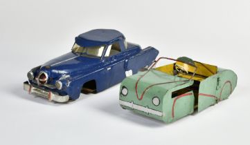 Arnold prototypes, 2 vehicles: US Studebaker 1959, 28 cm and German compact car Spatz 1955, 20 cm,