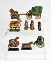 Bundle carriage, horses and accessories, Germany pw a.o., mostly unmarked, composite, C 2-3