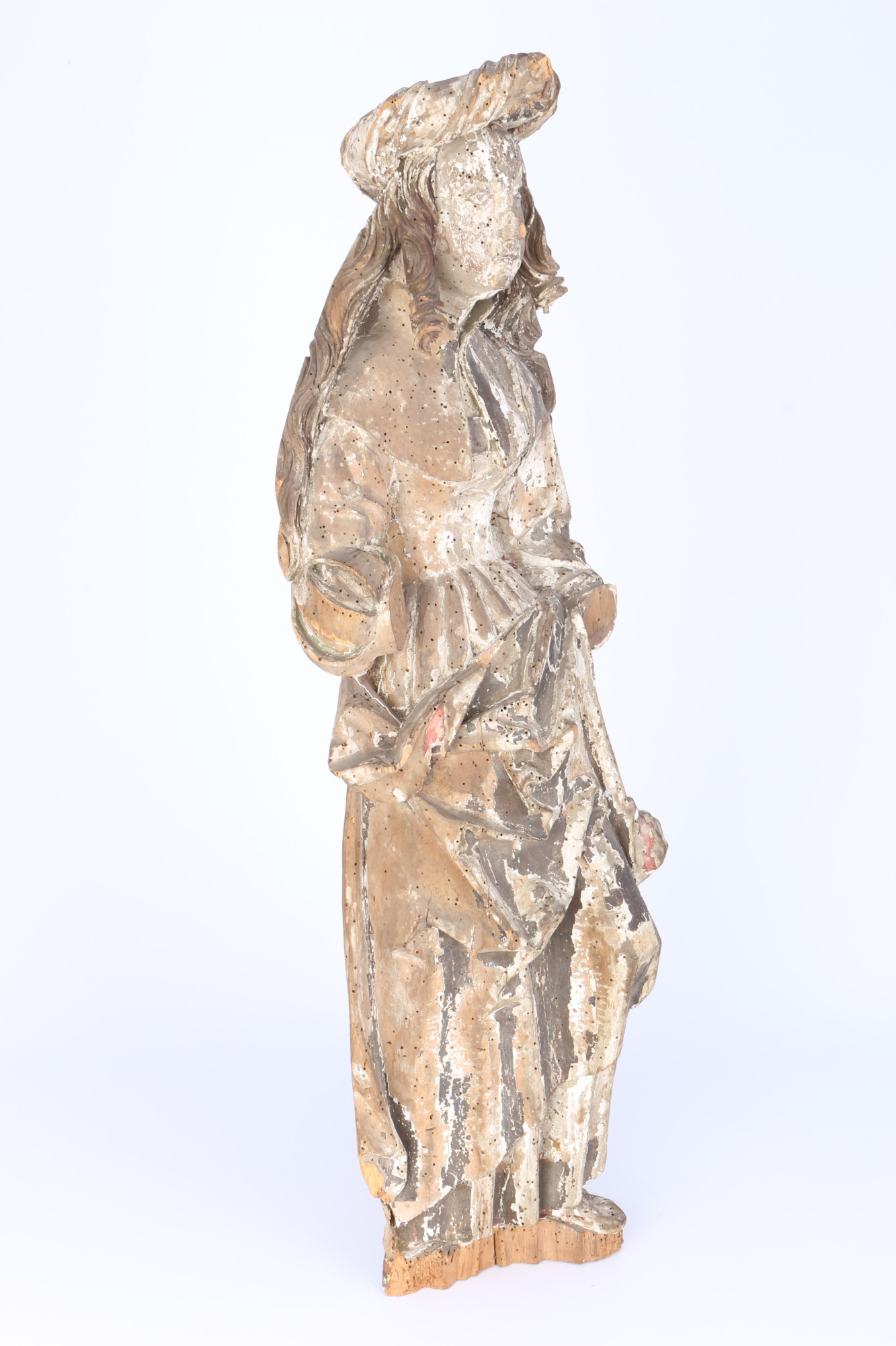 Baroque 16th/17th century figure of a saint, Barock 16./17. Jahrhundert Heiligenfigur, - Image 3 of 4