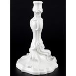 Meissen Rocaille großer Kerzenleuchter mit Voluten, large candlestick,