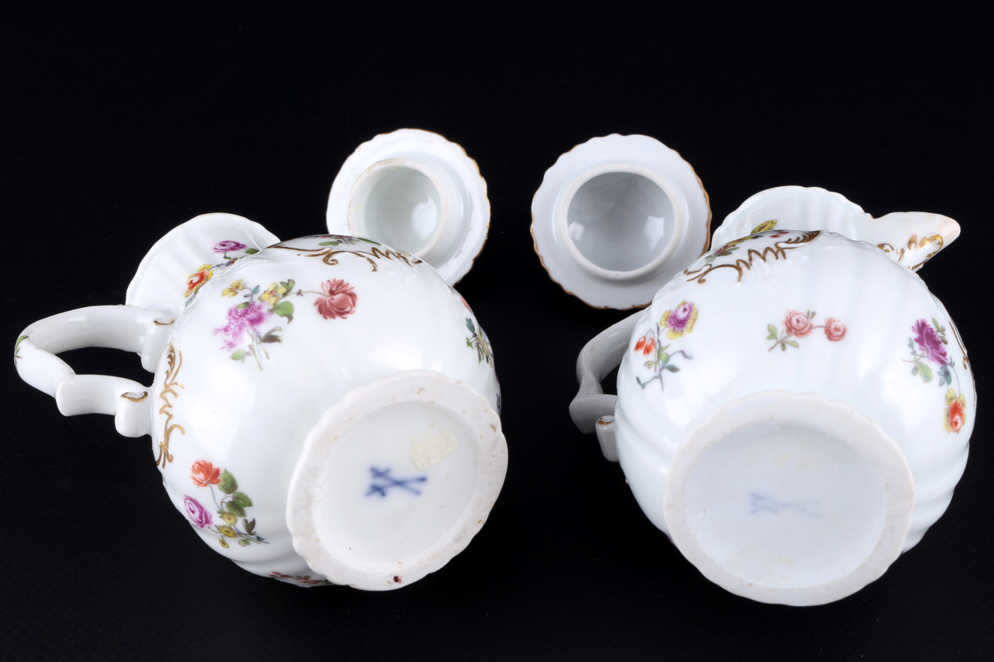 Meissen Flowers 2 small jugs 18th century, Kännchen 18. Jahrhundert, - Image 5 of 7