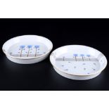 Meissen Paar Untersetzer 1.Wahl, pair of pot saucers 1st choice,