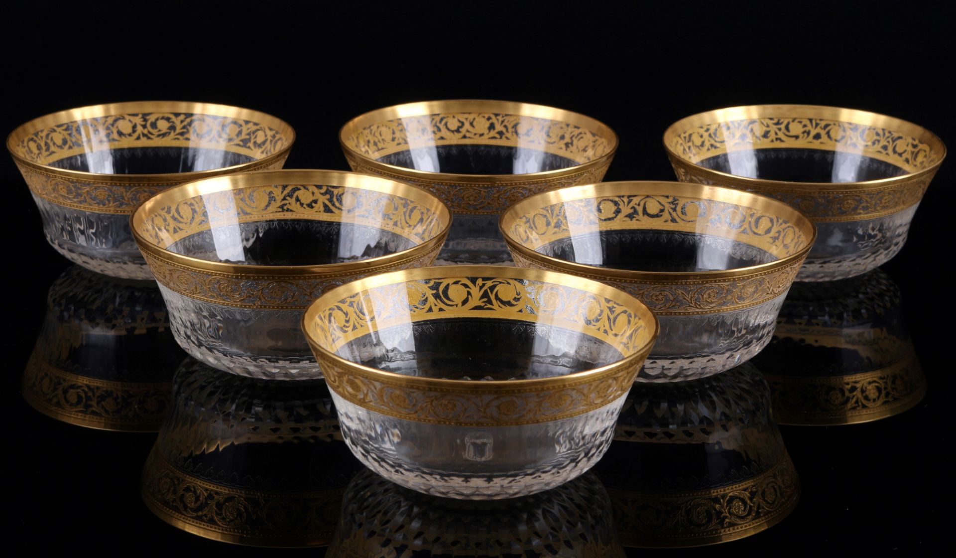 St. Louis Thistle Gold 6 Schalen, finger bowls,