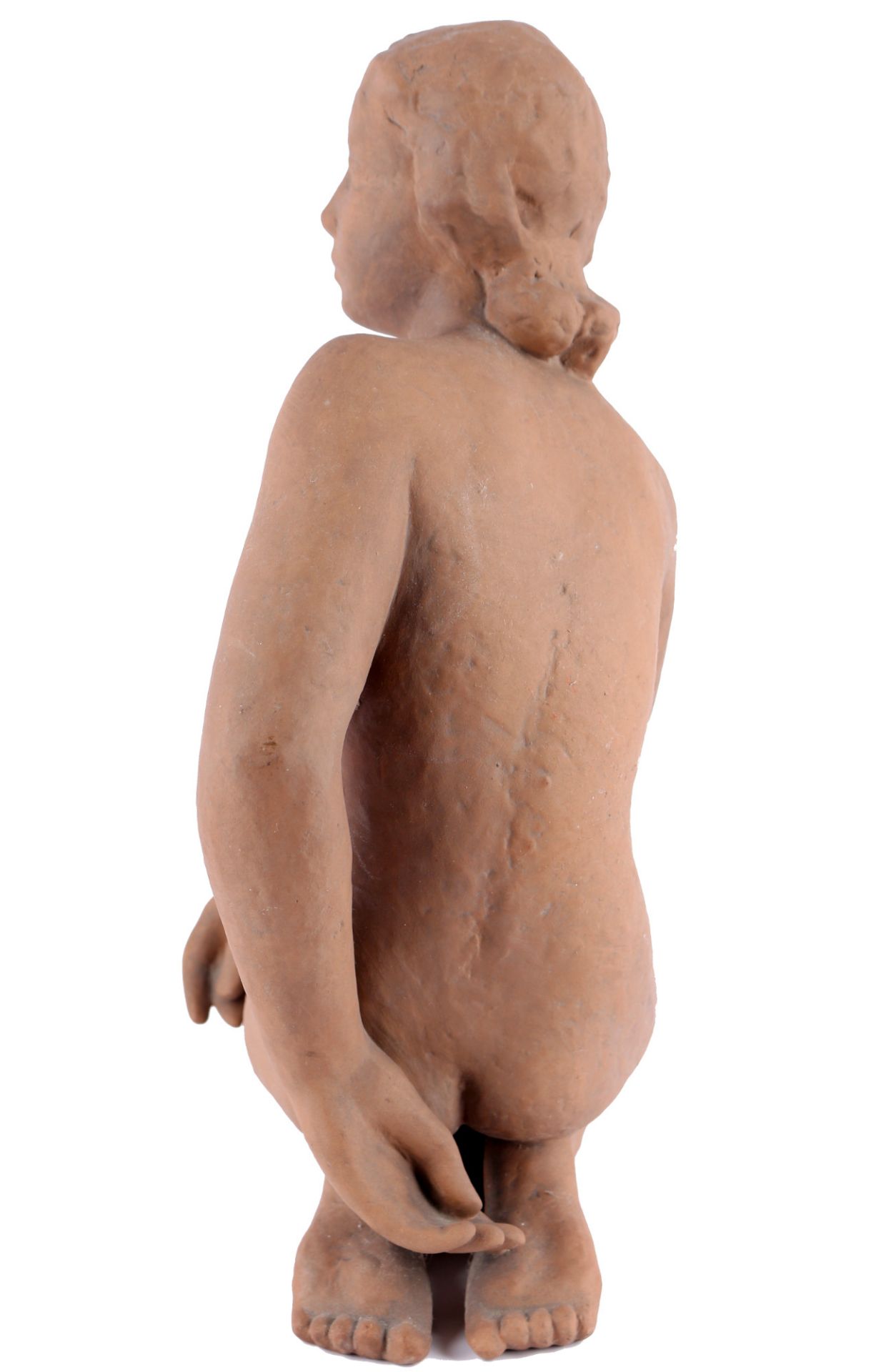 Karlsruhe Majolika terracotta sitting female nude, sitzender weiblicher Akt, - Image 4 of 5