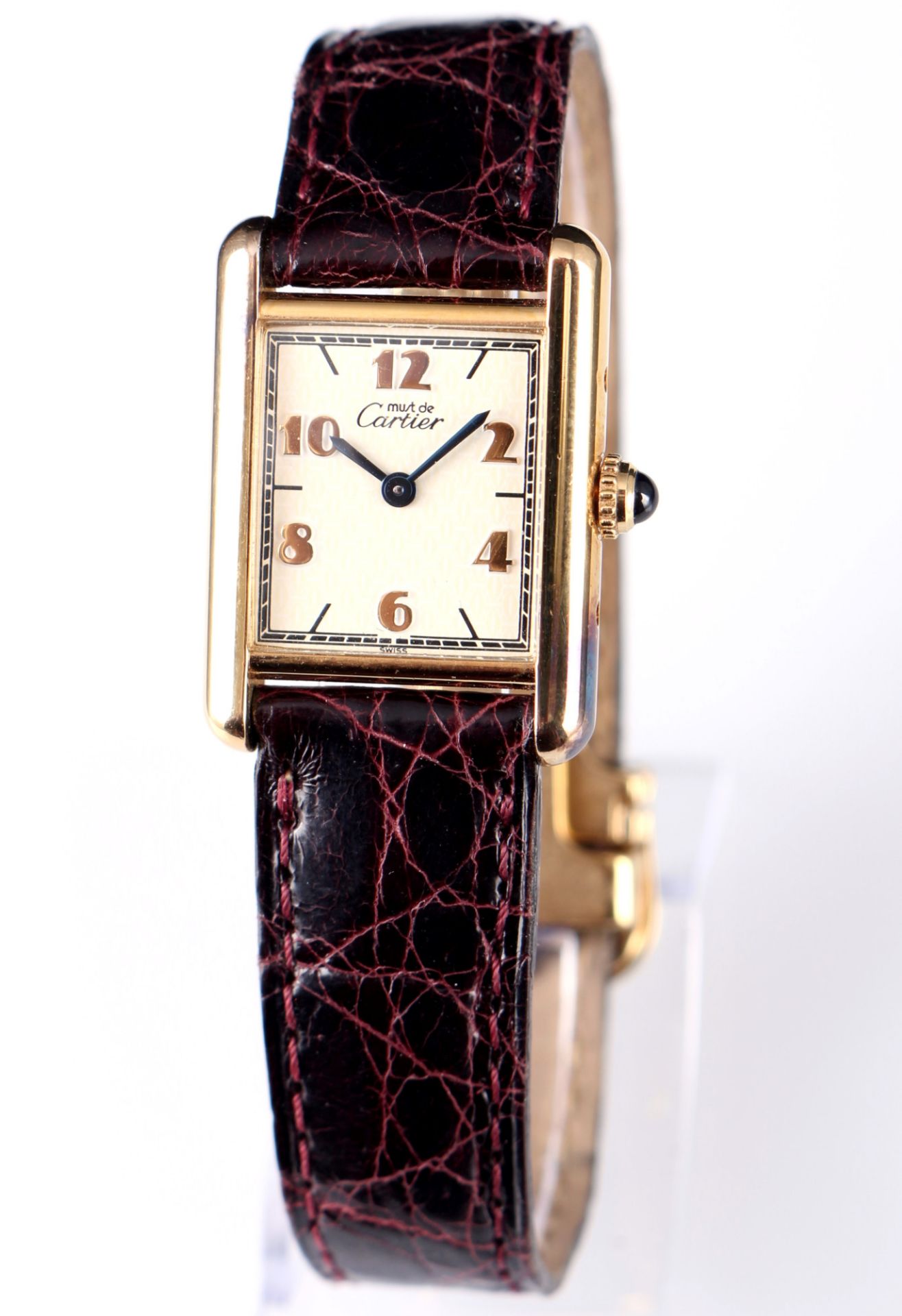 Cartier Tank Vermeil Damen Armbanduhr, women's wrist watch,