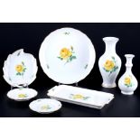 Meissen Gelbe Rose 7-teiliges Porzellan, 7-piece porcelain,