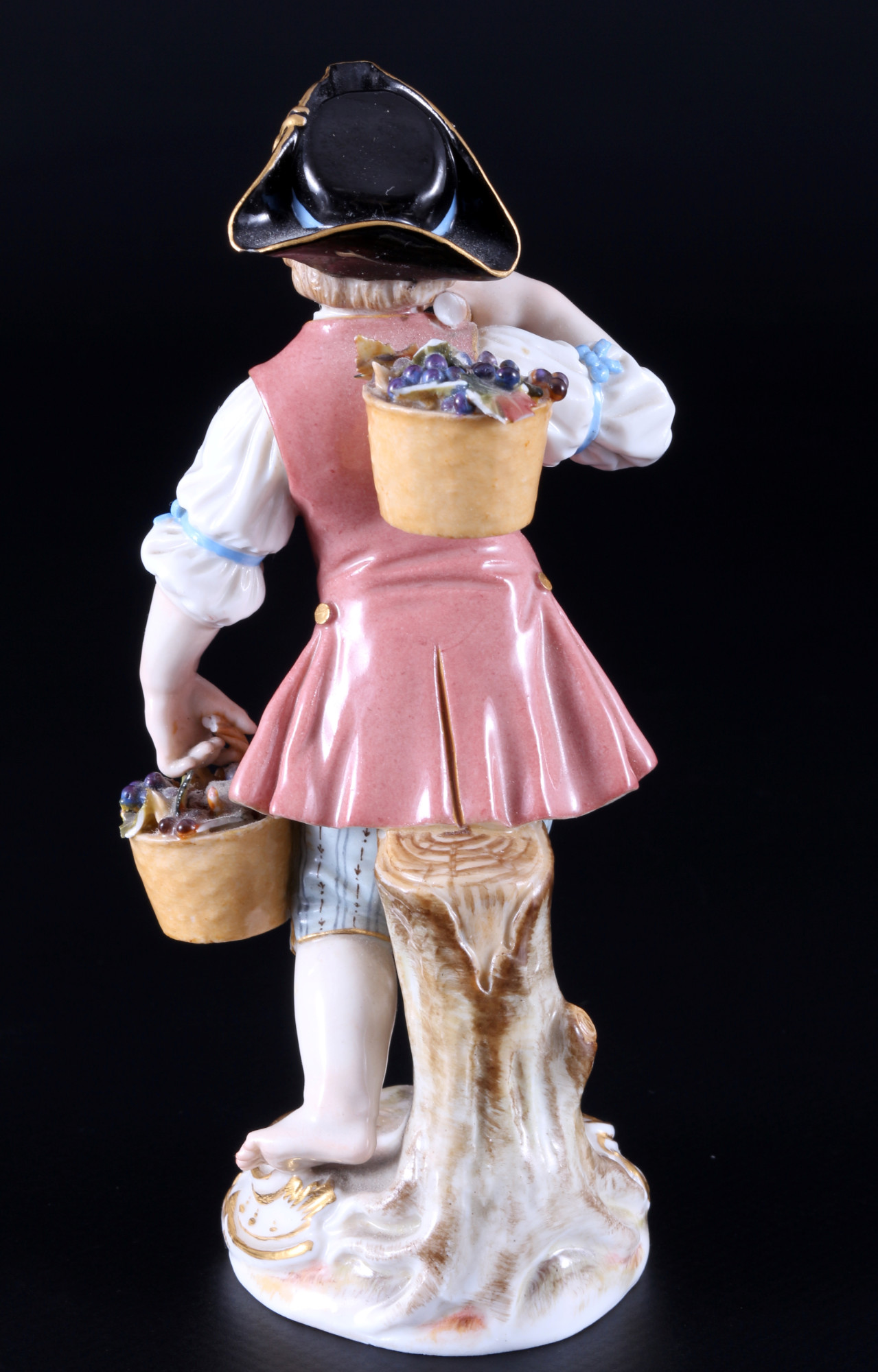 Meissen gardeners child with wine basket 1st choice, knob mark, Gärtnerkind mit Weinkorb 1.Wahl, - Image 3 of 8