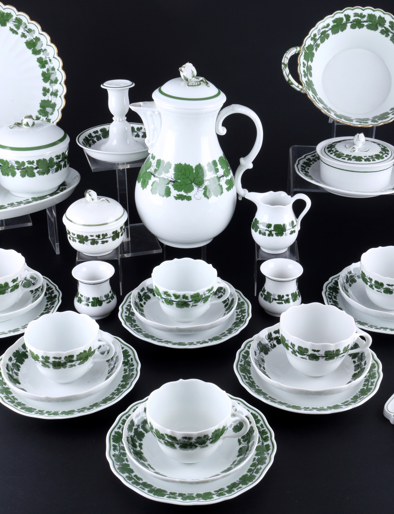 Meissen Vine Leaves coffee service for 6 persons, Kaffeeservice für 6 Personen, - Image 3 of 5