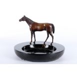 Bronze Pferd auf großer Marmorschale, large marble bowl with bronze horse,