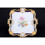 Meissen Blumenbukett kobaltblau großes Prunktablett, large splendor tray,