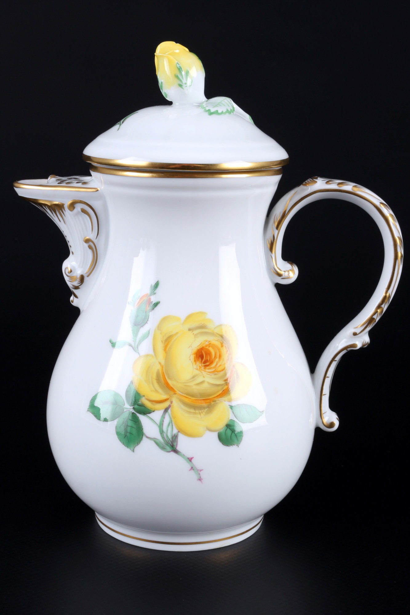 Meissen Yellow Rose mocha coffee service for 6 persons, Mokkaservice für 6 Personen, - Image 3 of 9