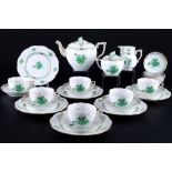 Herend Apponyi Vert Teeservice für 6 Personen, tea service for 6 pers.,