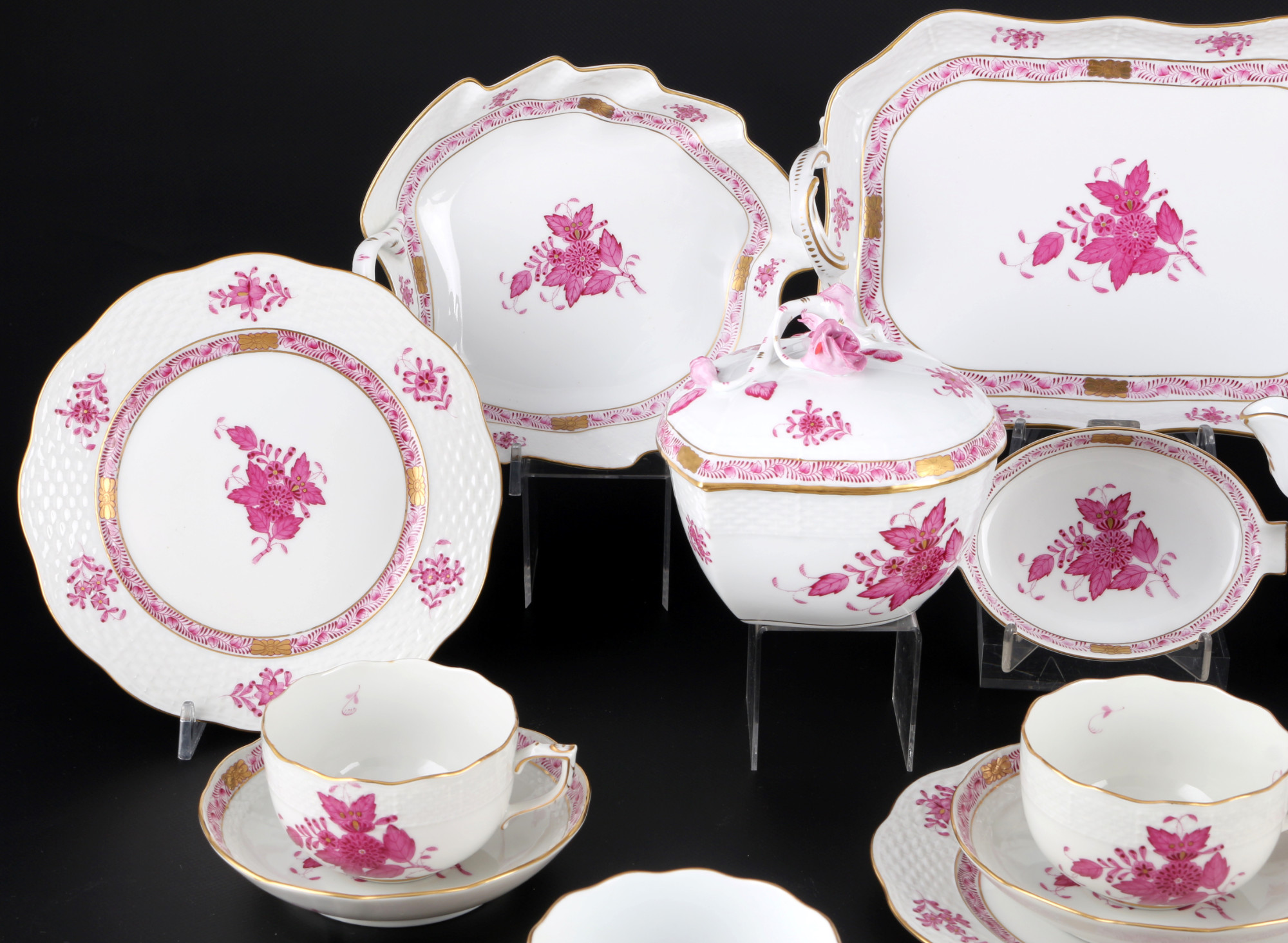 Herend Apponyi Purple tea set for 6 persons, Teeset für 6 Personen, - Image 2 of 5