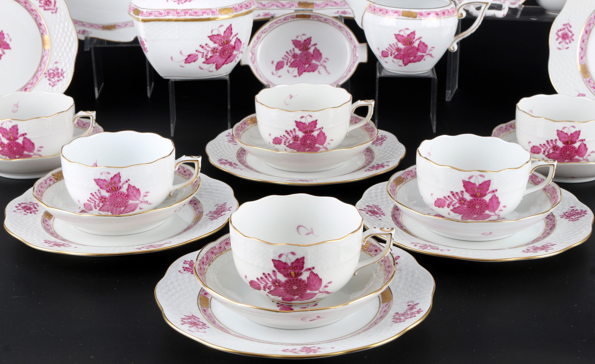 Herend Apponyi Purple tea set for 6 persons, Teeset für 6 Personen, - Image 4 of 5