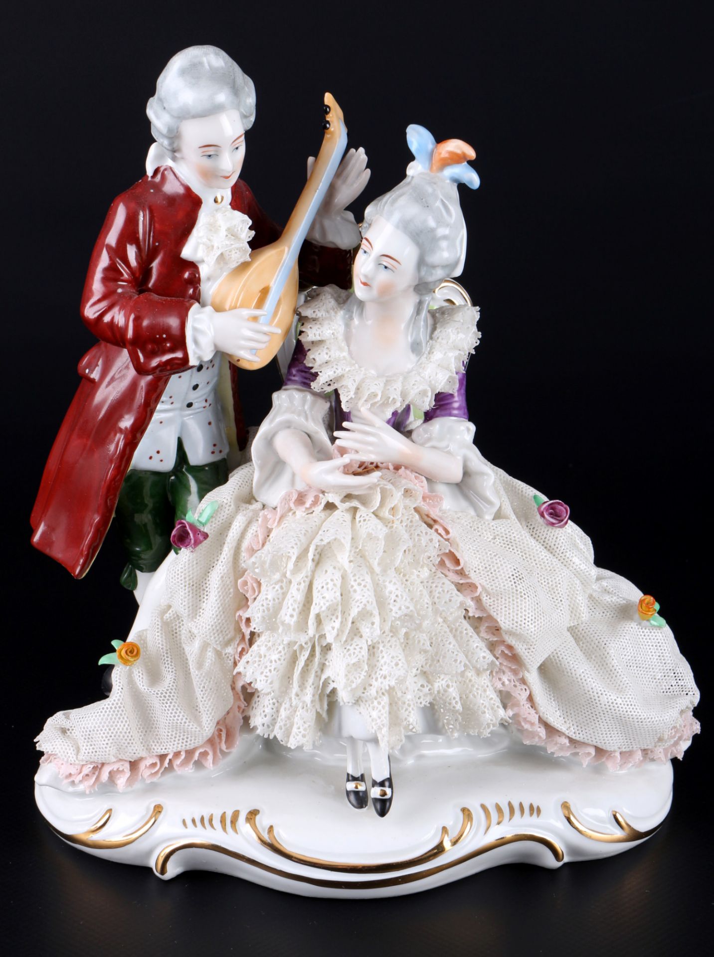 4 Rokoko Figuren & Pärchen, u.a. Sitzendorf, rococo figures and couples, - Bild 2 aus 11