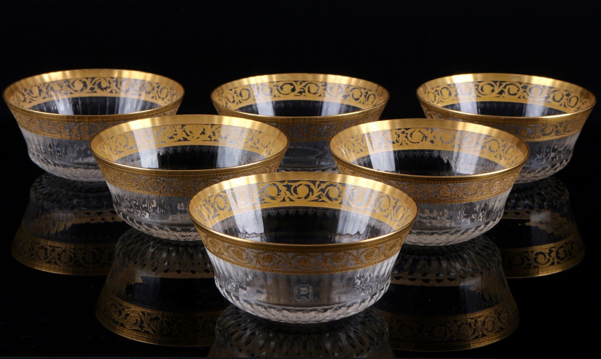 St. Louis Thistle Gold 6 finger bowls, Schalen,