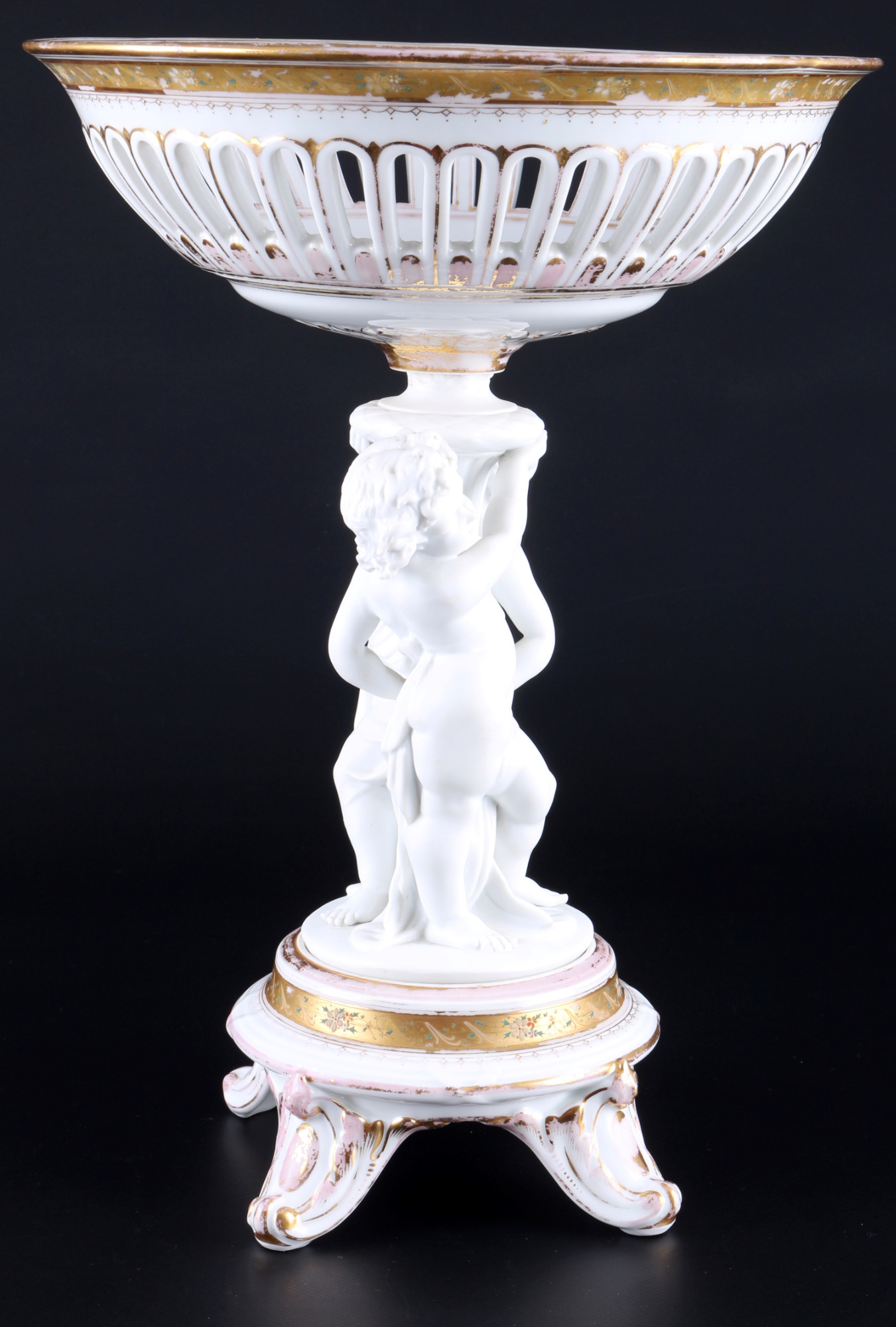 Large figural centerpiece with cherubs, Großer Figuren-Tafelaufsatz, - Image 2 of 7