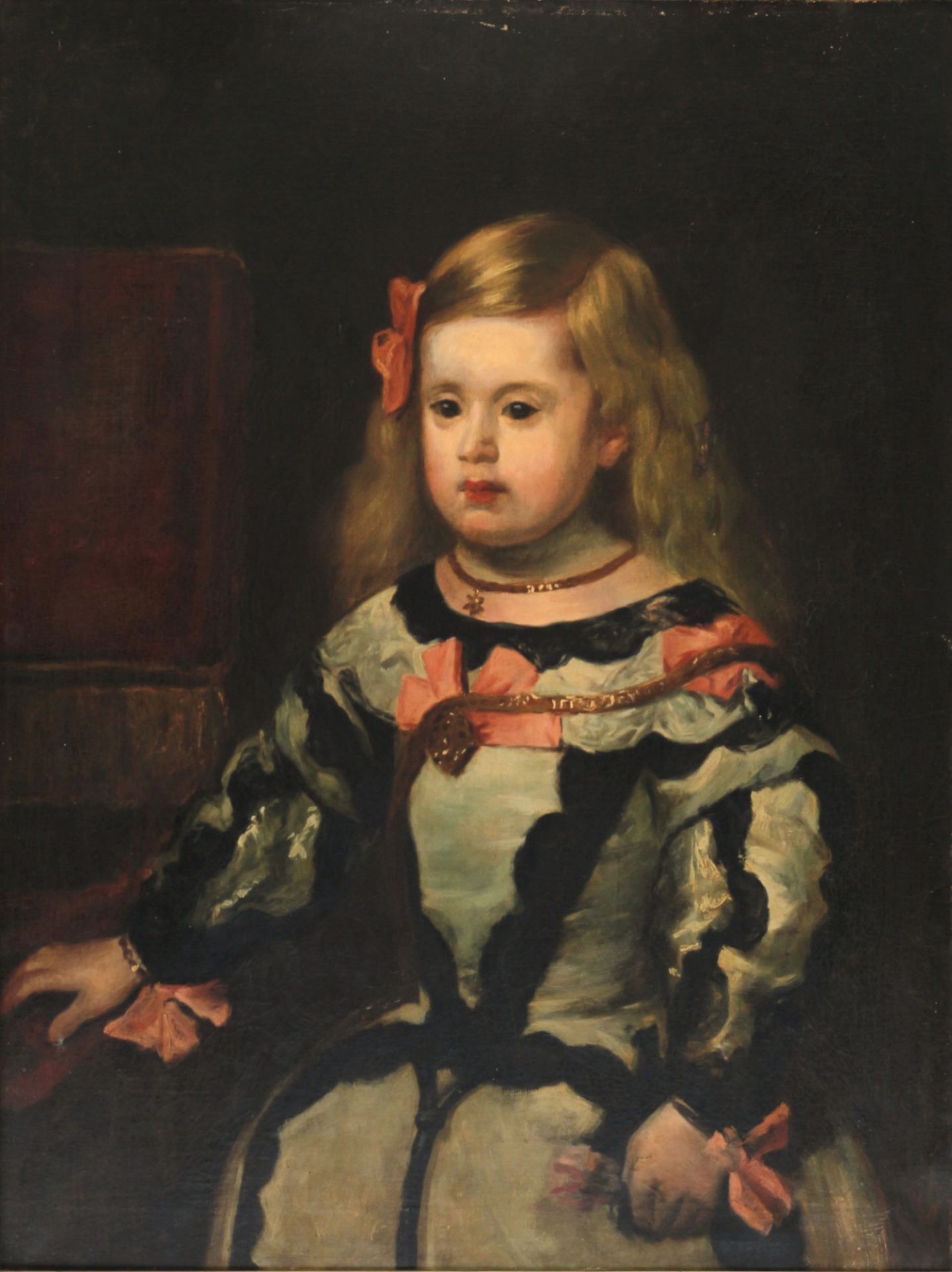 Biedermeier portrait of a young girl 19th century, Portrait eines jungen Mädchens 19. Jahrhundert,