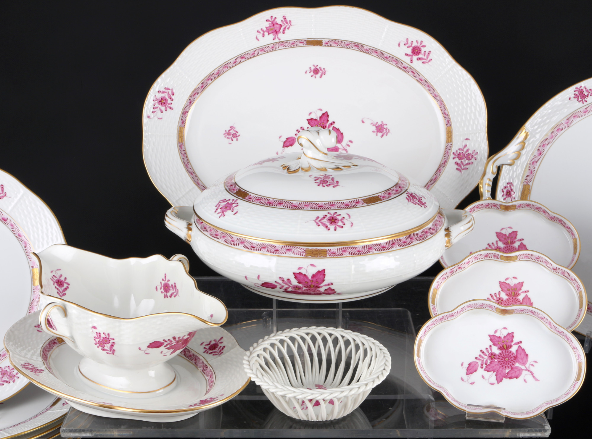 Herend Apponyi Purple dinner service for 6 persons, Speiseservice für 6 Personen, - Image 3 of 6