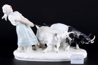 Meissen Mädchen mit Ziegen, Otto Pilz, girl with goats,