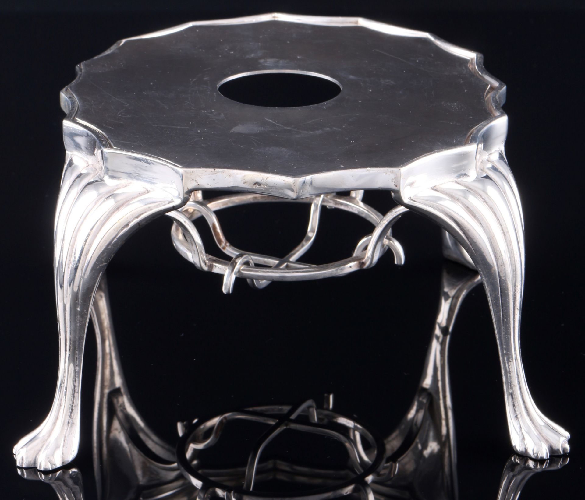 925 sterling silver tea pot warmer with paws, Silber Stövchen mit Tatzenfüßen, - Image 2 of 5