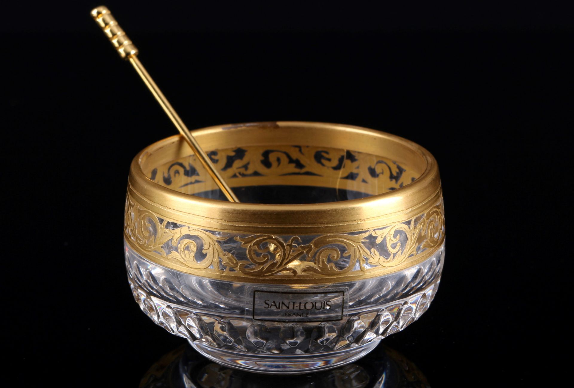 St. Louis Thistle Gold spice bowl, Saliere / Gewürzschale,