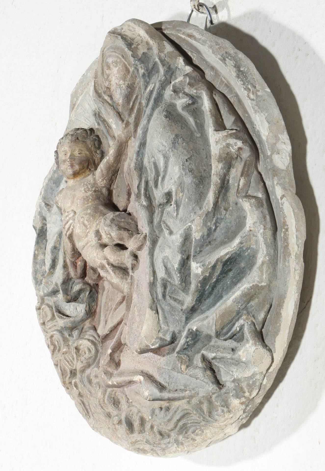 Madonna mit Christus Tondo 16./17. Jahrhundert, St. Mary with Christ tondo 16th/17th century, - Bild 4 aus 5