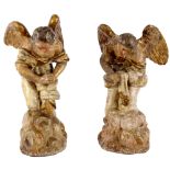 Barock Paar betende Engel 18. Jahrhundert, baroque pair of praying angels 18th cenutry,