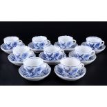 Meissen Zwiebelmuster 9 Mokkatassen, mocha coffee cups,