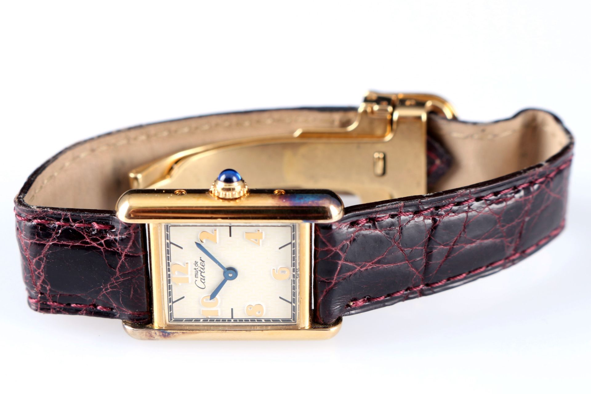 Cartier Tank Vermeil Damen Armbanduhr, women's wrist watch, - Bild 3 aus 6