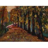 Bencion Zukerman (1890-1944) herbstliche Allee von 1921, autumnal alley,