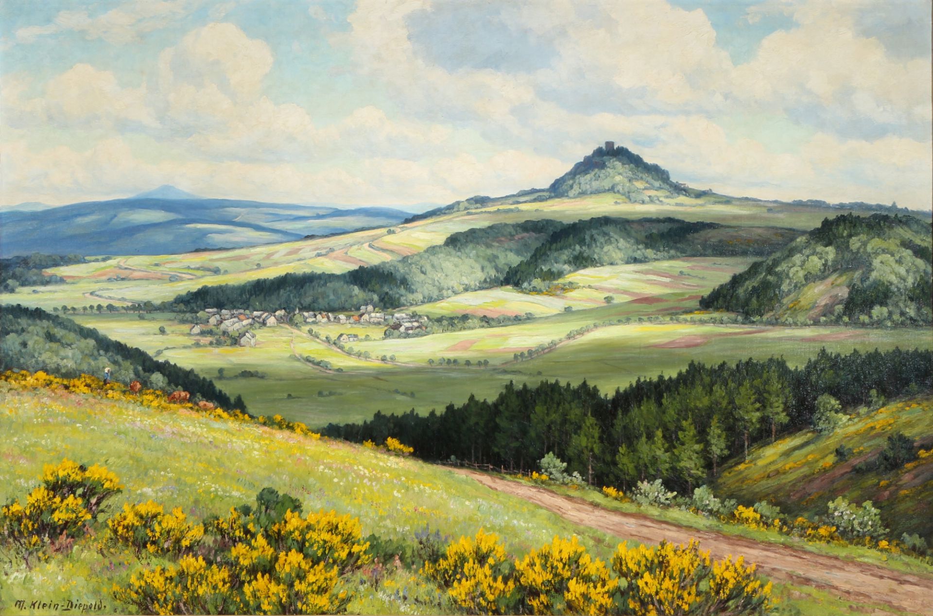 Maximilian Klein von Diepold (1873-1949) Eifellandschaft mit blühendem Ginster, Eiffel landscape wit