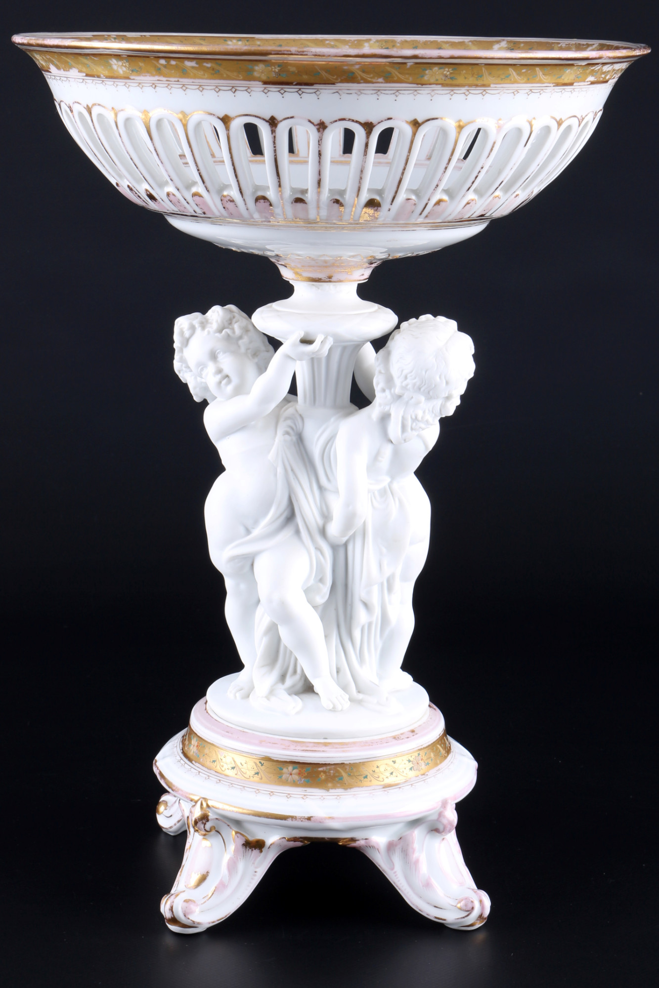 Large figural centerpiece with cherubs, Großer Figuren-Tafelaufsatz, - Image 3 of 7