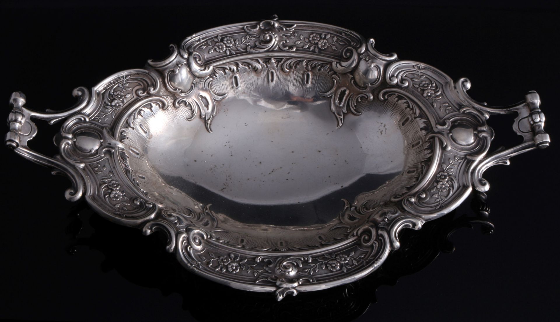 800 silver large handled bowl art nouveau, Silber große Henkelschale Jugendstil, - Image 2 of 3