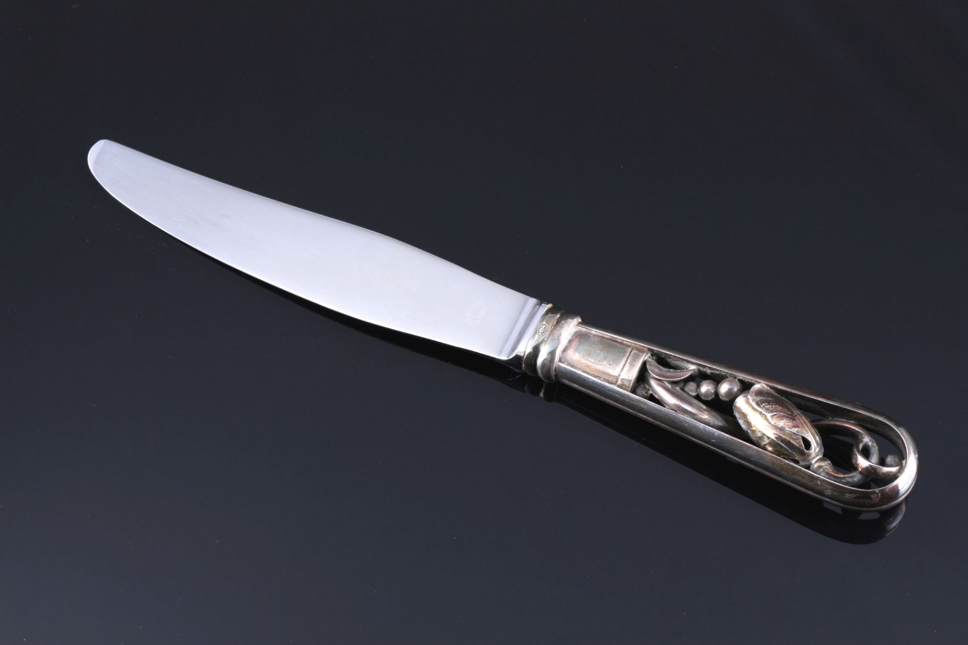 Georg Jensen Blossom 925 sterling silver dinner knife, Silber Speisemesser,
