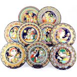 Rosenthal 9 Weihnachtsteller 1974-1982, Bjön Wiinblad, christmas plates,