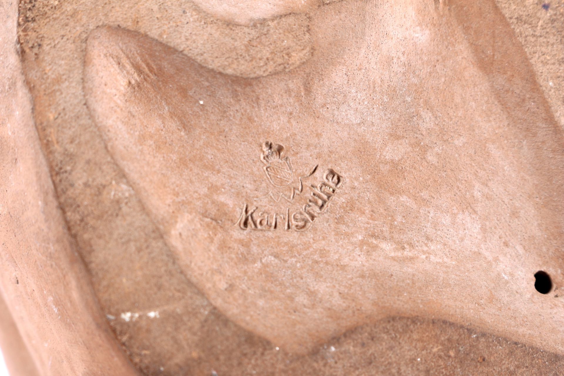 Karlsruhe Majolika terracotta sitting female nude, sitzender weiblicher Akt, - Image 5 of 5