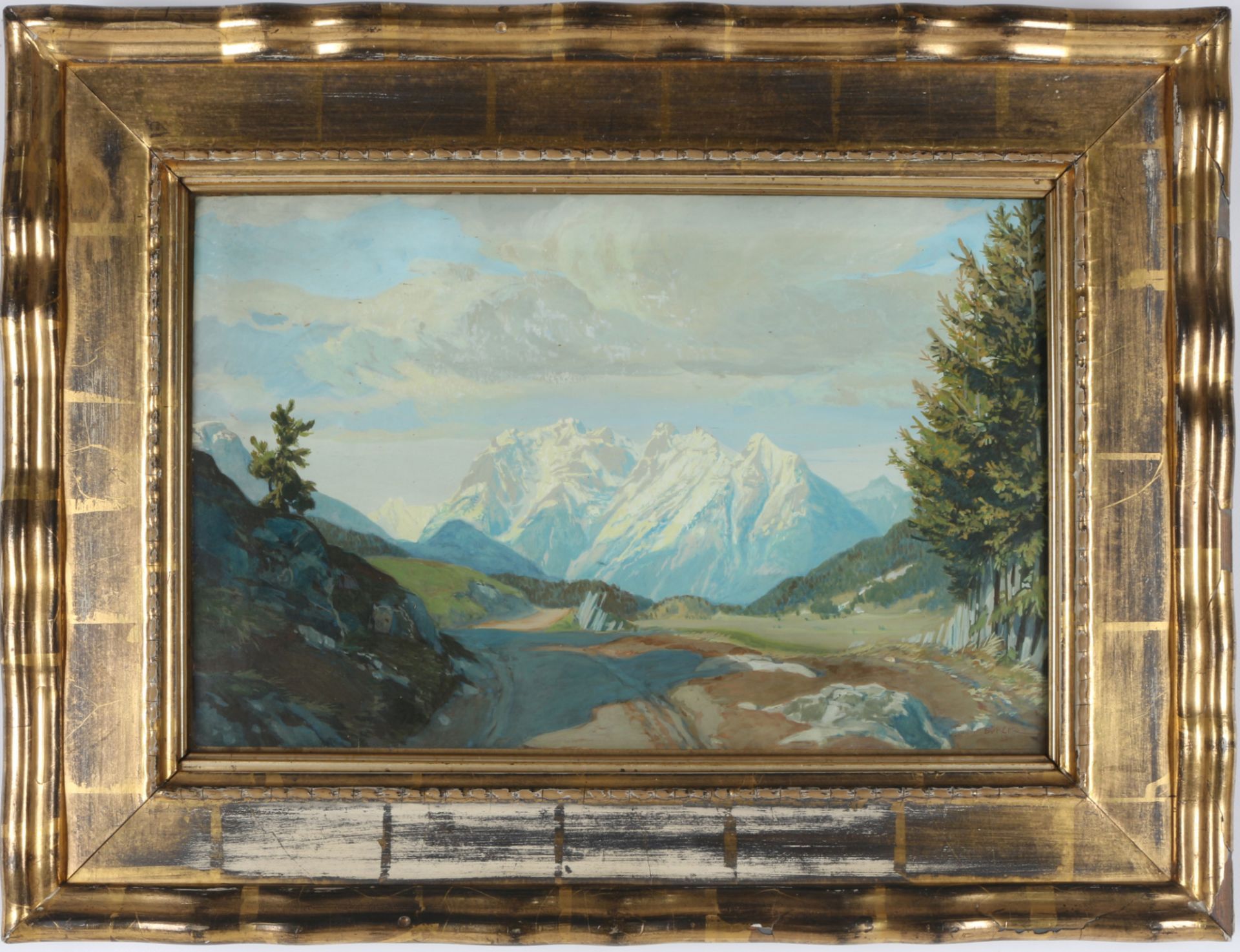 Paul Bürck (1878-1947) Alpenlandschaft 1913, alpine landscape, - Bild 2 aus 3