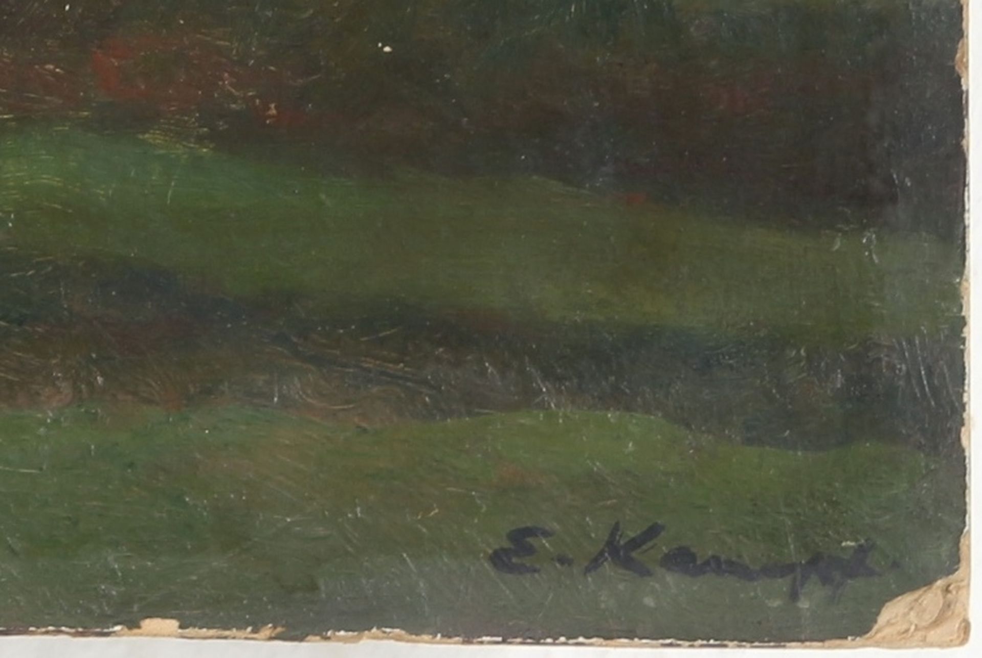 Eugen Kampf (1861-1933) Landschaft mit Dorfansicht, landscape with village view, - Bild 3 aus 4