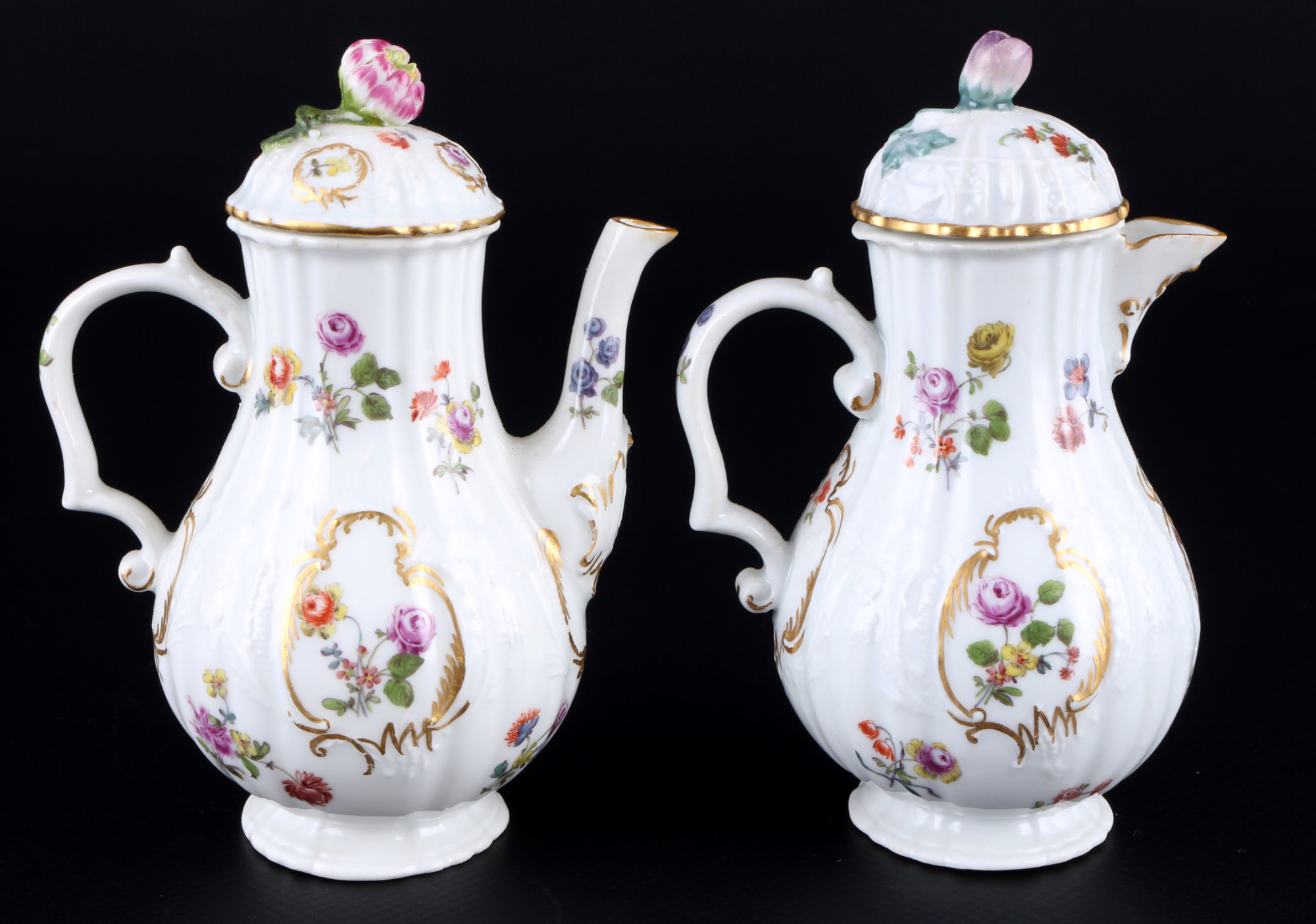 Meissen Flowers 2 small jugs 18th century, Kännchen 18. Jahrhundert, - Image 4 of 7