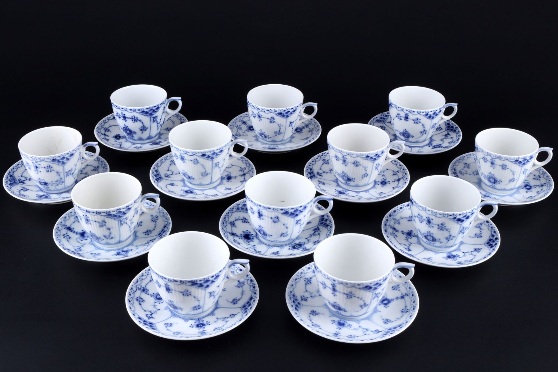 Royal Copenhagen Musselmalet 12 coffee cups with saucers, Kaffeetassen,