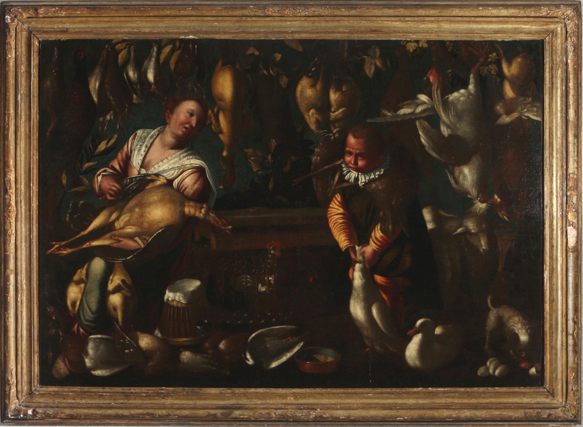 Monumental painting - old master 18th century hunting prey merchant, Altmeister 18. Jahrhundert Händ - Image 2 of 3