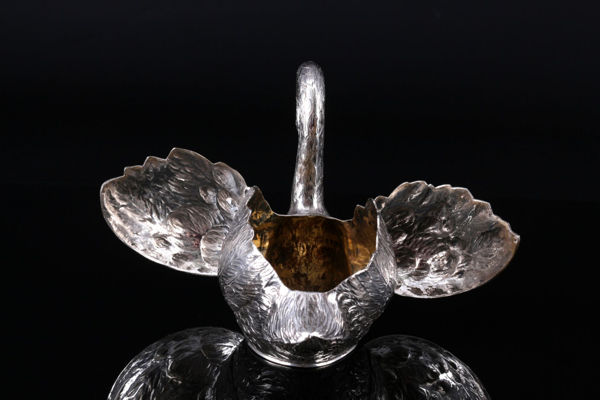 Schleissner & Söhne Hanau 830 silver pair of large swan bowls, Silber Tafelschmuck Schwäne, - Image 4 of 7