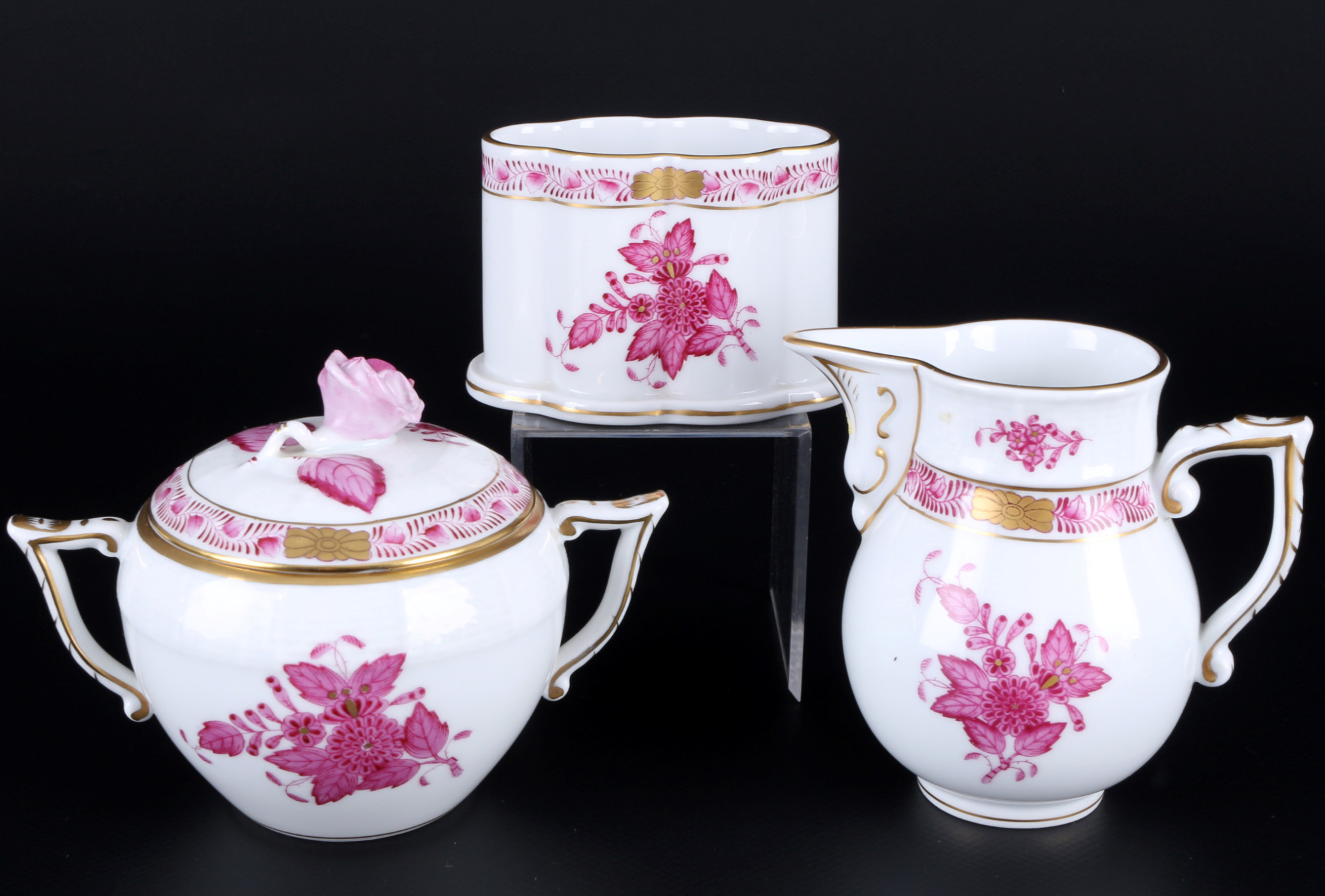 Herend Apponyi Purple mocha coffee set for 6 persons, Mokkaset, - Image 3 of 4