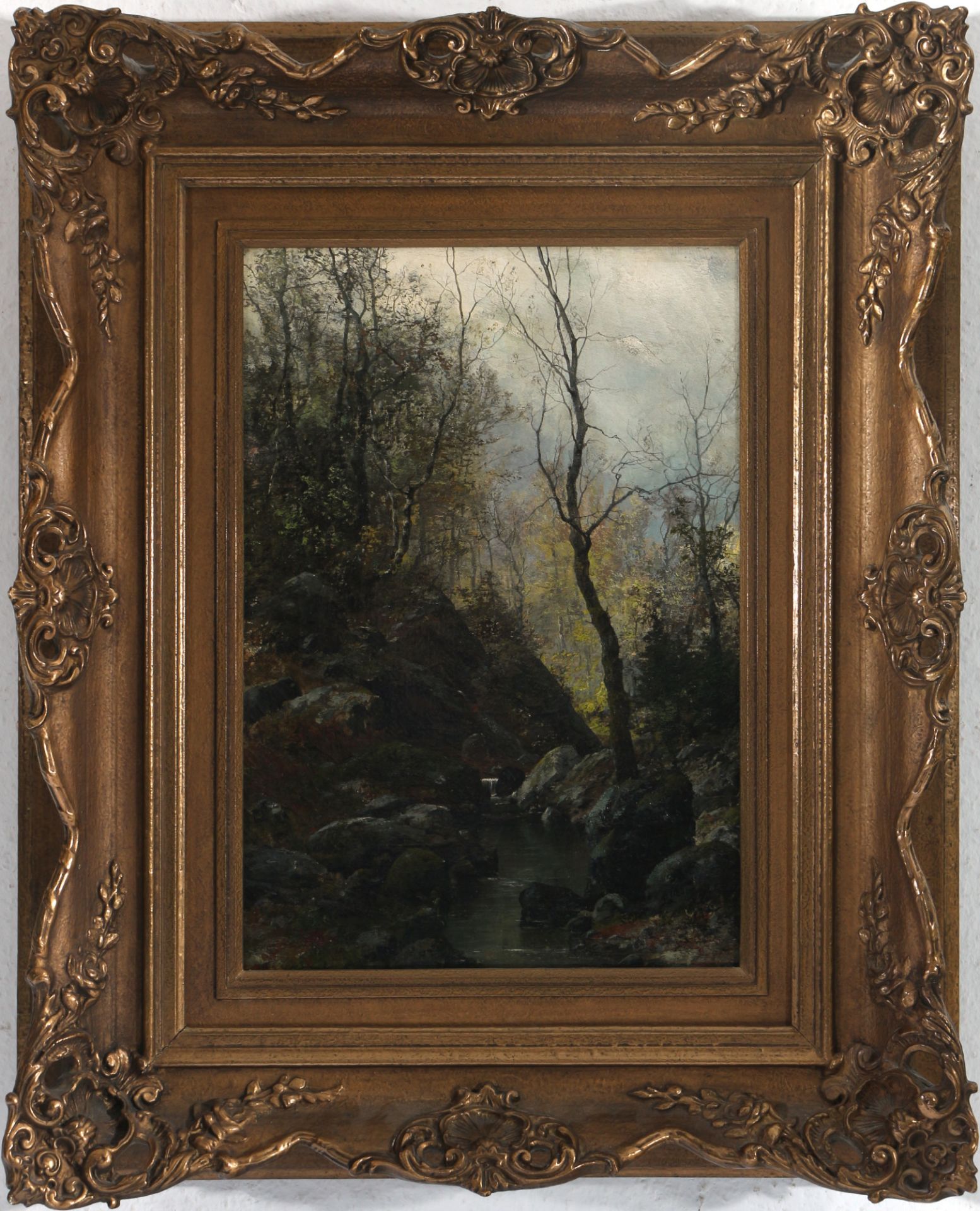 Georg Oeder (1846-1931) Waldlandschaft mit Bachlauf, forest landscape with creek, - Bild 2 aus 4