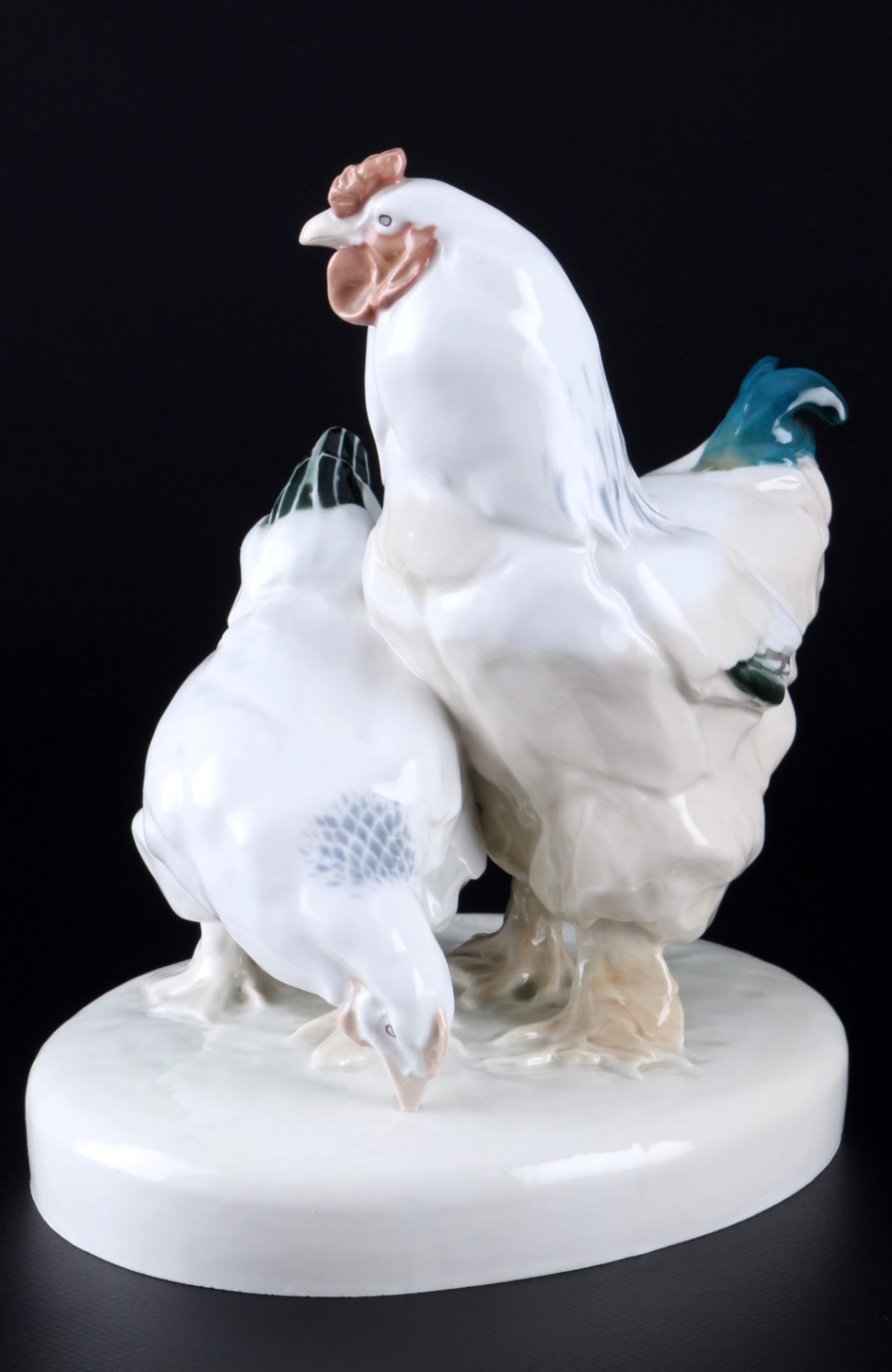 Meissen pair of brahma chicken 1st choice, knob mark, Brahma - Hühner 1. Wahl, - Image 2 of 6