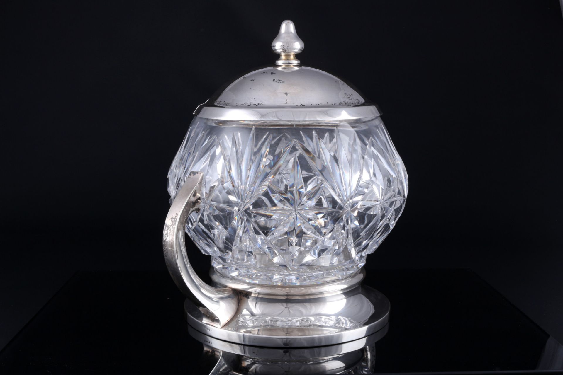 800 silver large crystal punchbowl art deco, Silber große Kristall Bowle, - Image 2 of 5